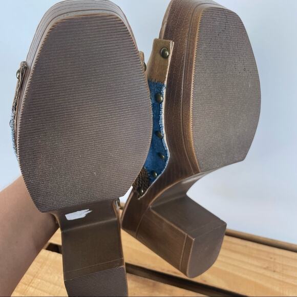 Cato multipattern platform chunky heel sandals size 10M Y2K - Picture 10 of 10